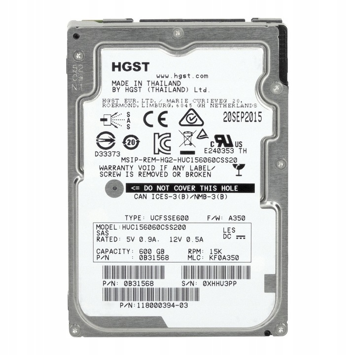Hard Disk 2.5'' HGST UltraStar C15K600 600GB 15000RPM 128MB SAS-3