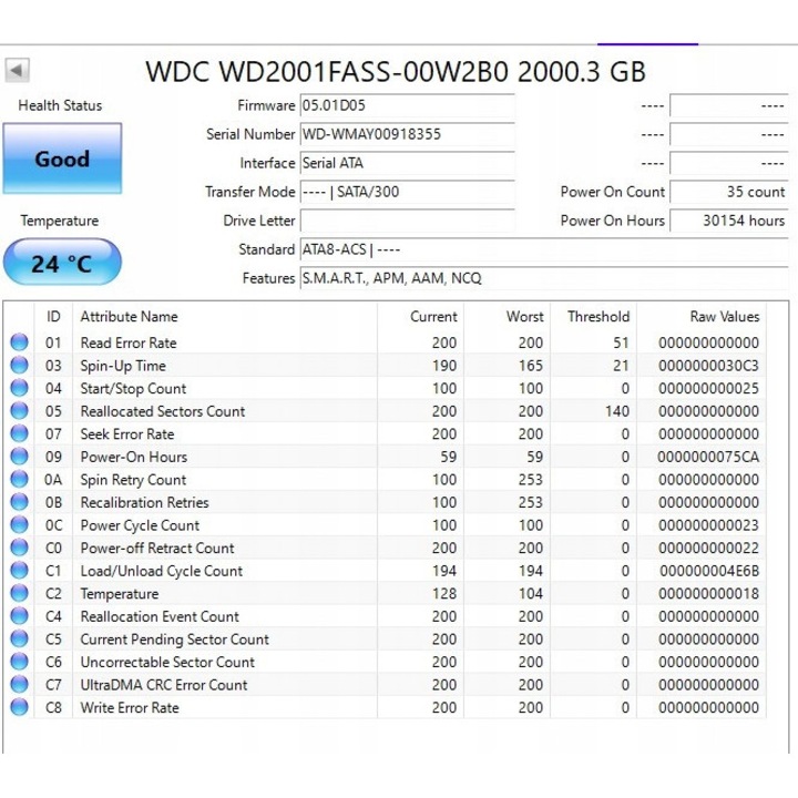 Hard Disk 2TB Western Digital WD2001FASS 7200RPM 64MB SATA II 3,5''
