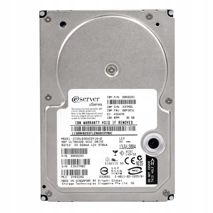 Hard Disk 3.5'' IBM 36GB 10K SCSI U320