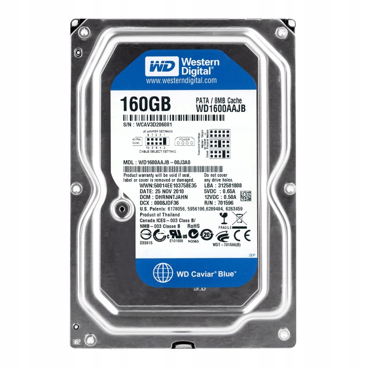 Hard Disk 3.5'' 160GB 7200RPM 8MB ATA, WD1600AAJB