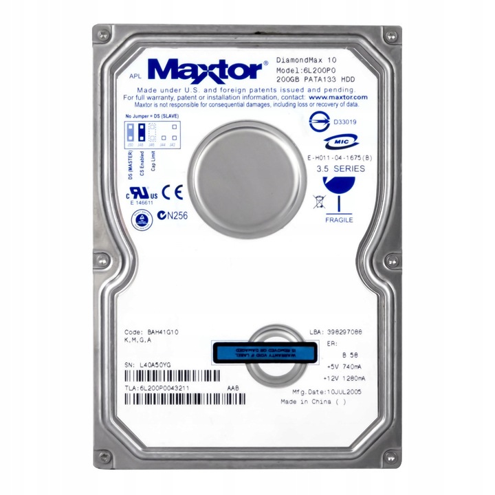 Hard Disk 200GB, Maxtor, 7200RPM, 8MB, ATA, 3.5''