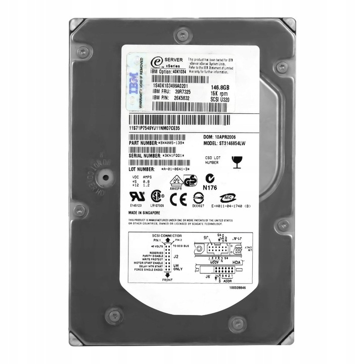 Hard Disk 3.5'' IBM 146.8GB 15000RPM SCSI U320 8MB