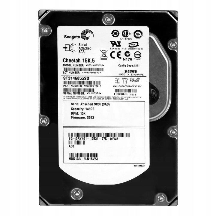 Merevlemez 3.5'' Dell 146GB 10000RPM 16MB SAS