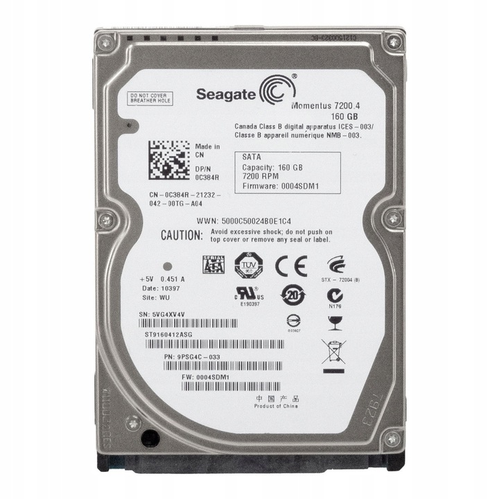 Hard Disk 2.5'' Dell 160GB SATA II 7200RPM 16MB