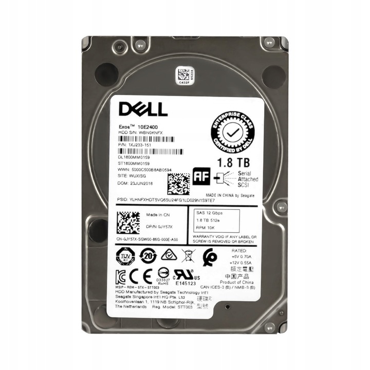 Hard Disk 1.8TB, Dell, 10000RPM, 256MB, SAS-3, 2.5''