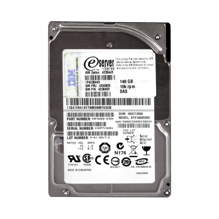 Merevlemez 2.5'', IBM, 146GB, 10000RPM, 16MB, SAS