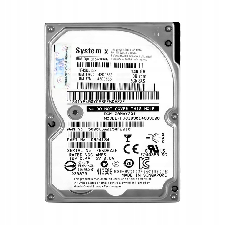 Hard Disk 146GB IBM 2.5" SAS-2 10000RPM