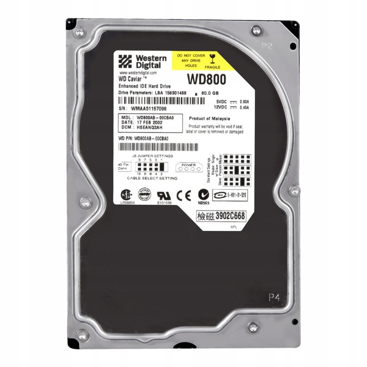 Hard disk 3.5'' CAVIAR 80GB 5400RPM 2MB ATA