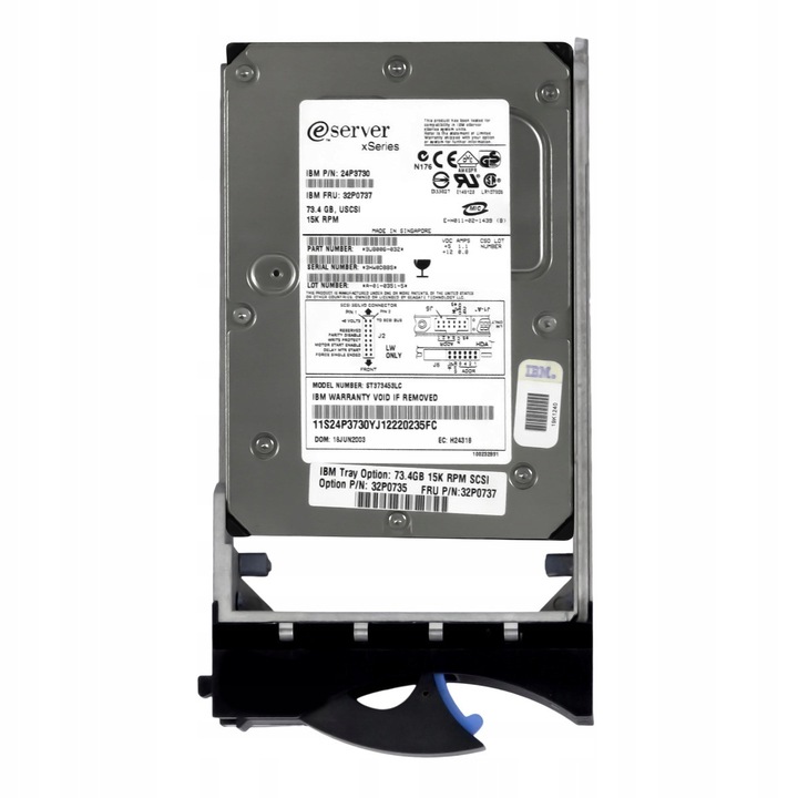 Merevlemez 73.4GB, 15K, SCSI U320, 3.5'', IBM