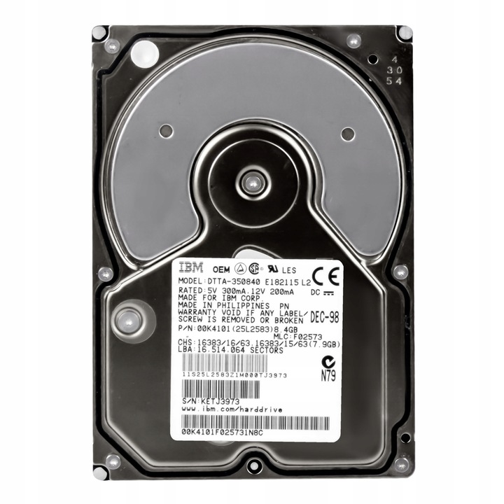 Hard Disk 3.5'', 8.4GB, 5400RPM, ATA, DTTA-350840