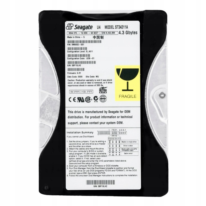 Hard Disk 3.5'', Seagate, U SERIES 4, 4.3GB, ATA, 5400RPM