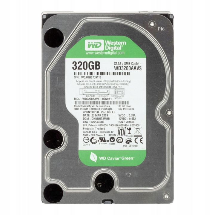 Hard Disk 320GB, Western Digital, GREEN, 7200RPM, 8MB, SATA II, 3.5''