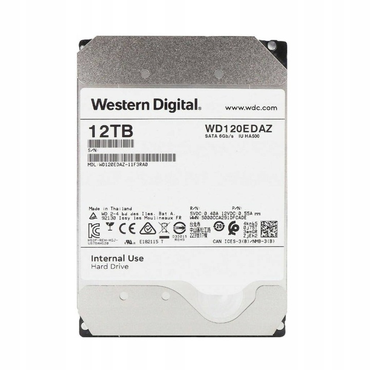 Discul HDD Western Digital 12TB 3.5", SATA III, 5400rpm, 64MB, set