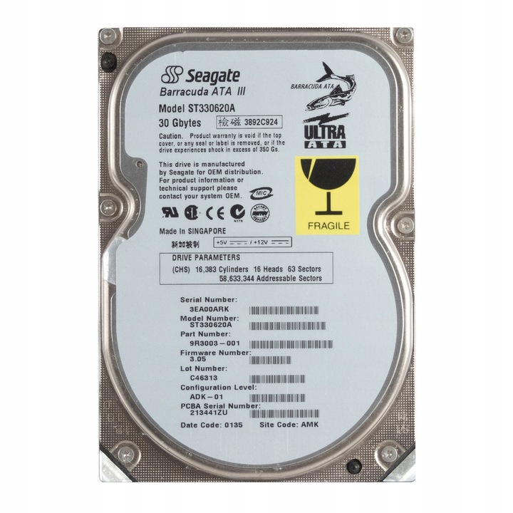 Hard Disk 3.5'' Seagate Barracuda ATA III 30GB 7200RPM 2MB