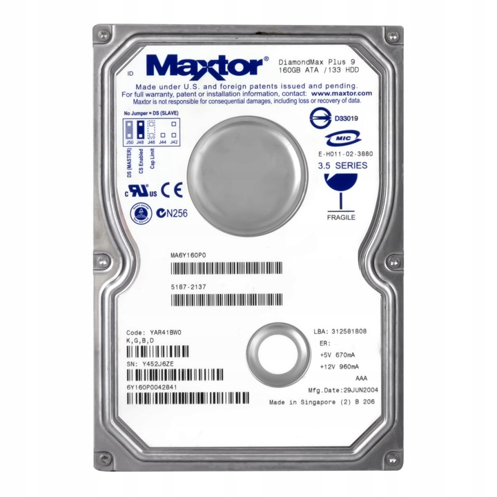 Hard disk intern 3.5'' Maxtor DiamondMax PLUS 9, 160GB, 7200RPM, 8MB cache