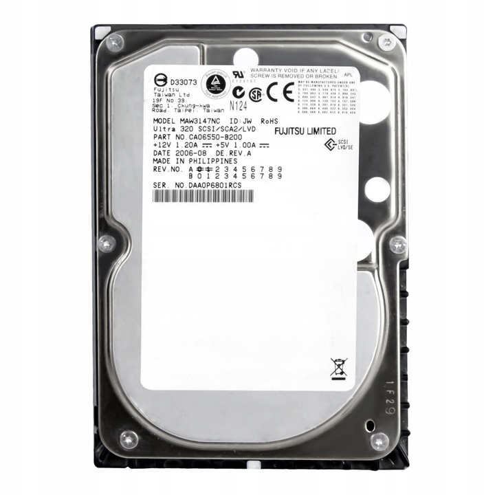 Hard disk server 3.5" Fujitsu 146GB 10K SCSI U320, 8MB cache