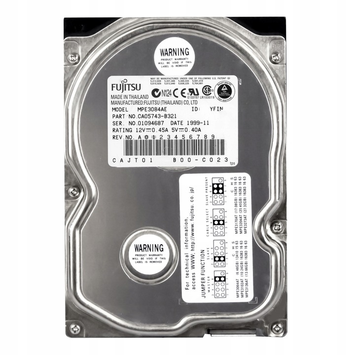 Hard Disk 3.5'' 8.4GB 5400RPM ATA, Fujitsu MPE3084AE