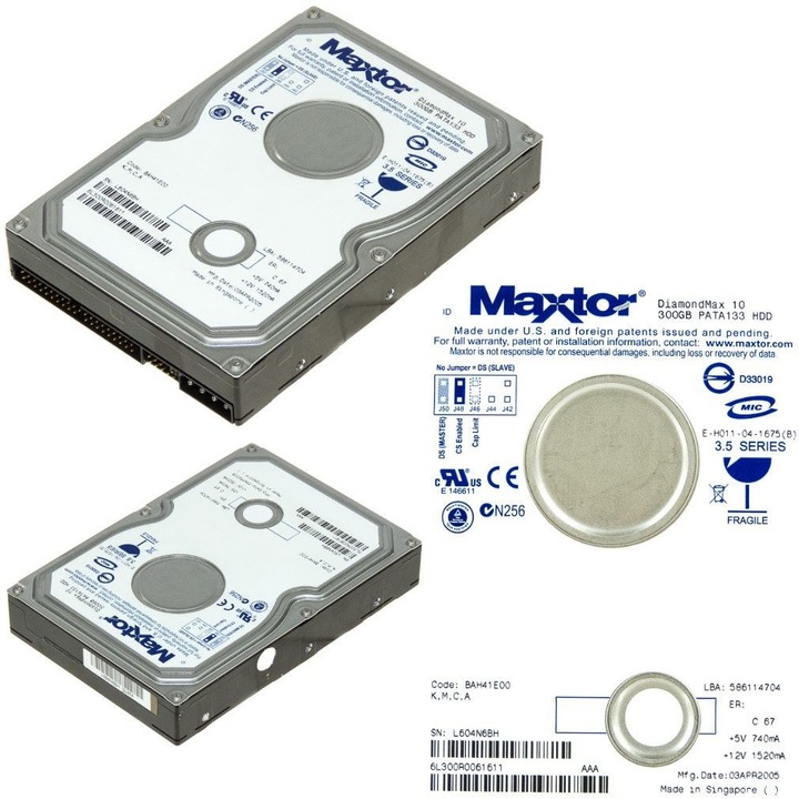 Hard Disk 300GB Maxtor DiamondMax 10 7200RPM 16MB ATA 3.5"