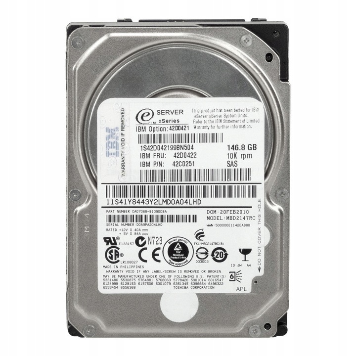 Hard Disk 146GB 10K SAS 2.5'' IBM MBD2147RC