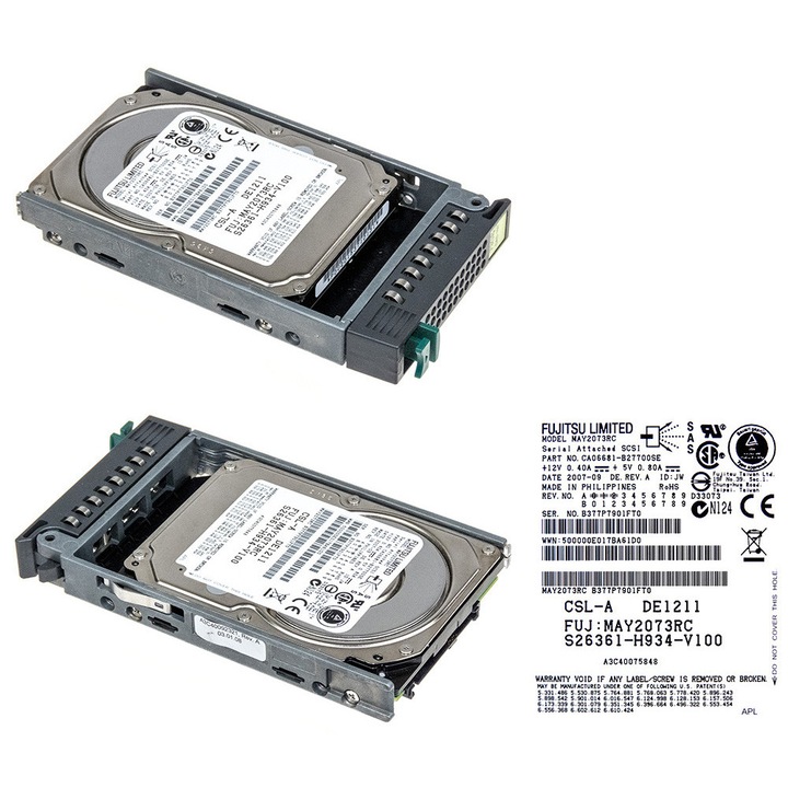 Merevlemez 73GB Fujitsu 10K SAS 3Gbps 2.5''