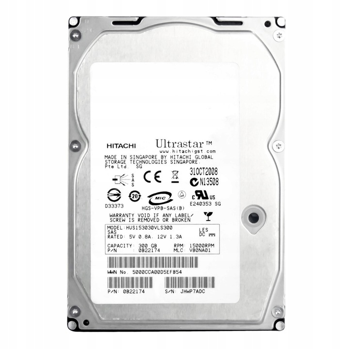 Hard Disk 3.5" Hitachi UltraStar 15K300 300GB 15000RPM 16MB SAS-1