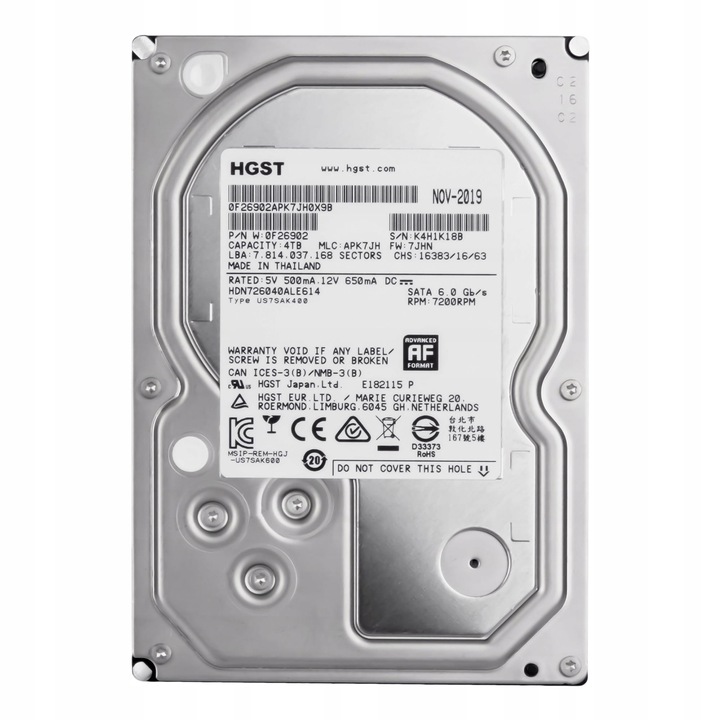 Hard Disk 4TB, HGST DeskStar, 7200rpm, SATA III, 3.5''