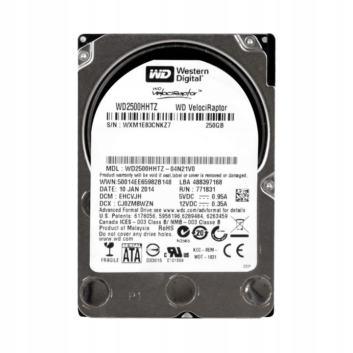 Merevlemez 250GB Western Digital VelociRaptor 10K SATA III 2.5" 64MB