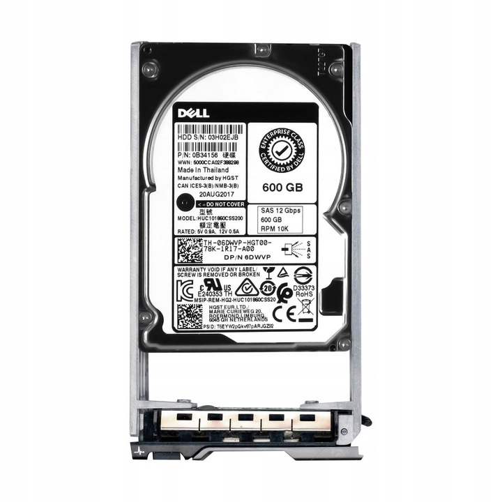 Hard Disk 2.5'' Dell 600GB 10K 128MB SAS-3