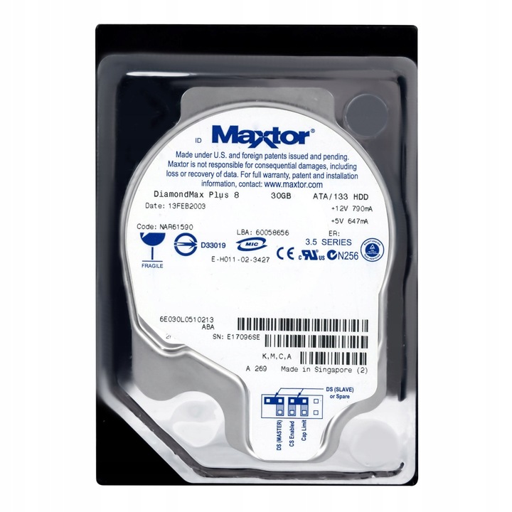 Hard Disk 30GB Maxtor DiamondMax Plus 8 7200RPM 3.5''