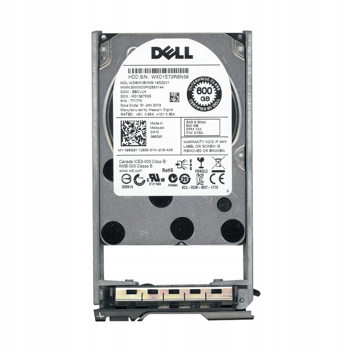 Hard Disk 600GB 10K 32MB SAS-2 2.5" Dell WD6001BKHG