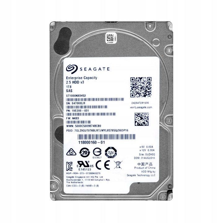 Hard Disk 1TB, Seagate, 7200RPM, 128MB, 2.5''
