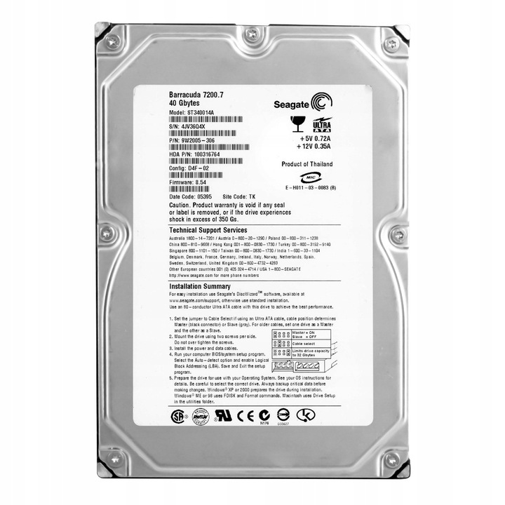 Hard Disk 3.5'' Seagate Barracuda 7200.7 40GB 7200RPM, SATA, 2MB