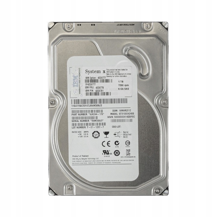 Hard Disk 1TB 7200RPM 16MB SAS-2 3.5'' IBM