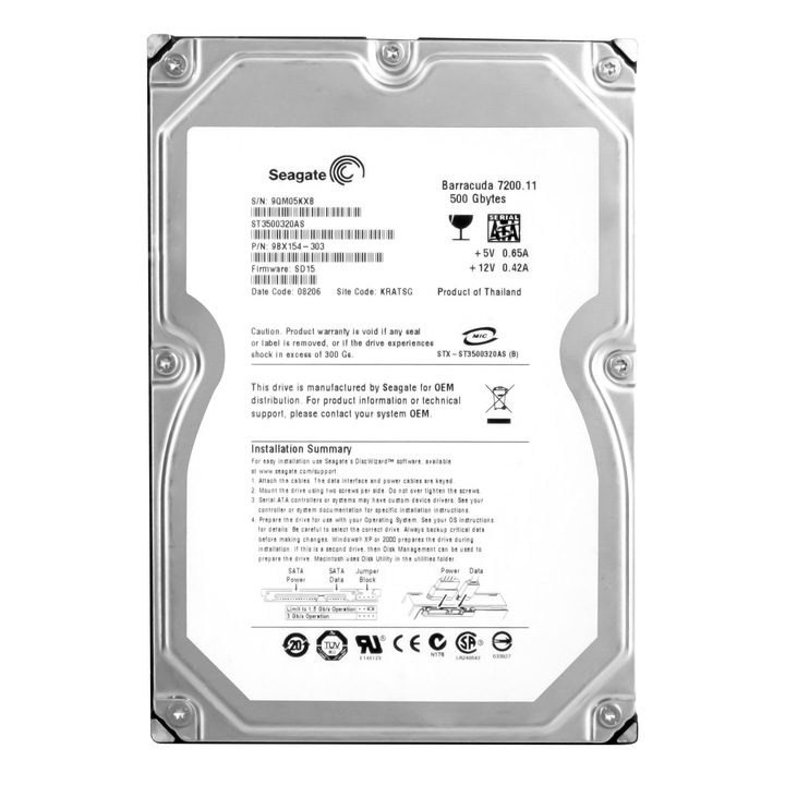 Hard Disk 500GB Seagate Barracuda 7200.11 7200RPM SATA II 3.5"