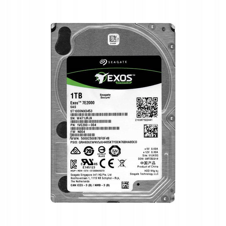 Hard Disk 1TB Seagate EXOS 7E2000 7200RPM 128MB SAS-3 2.5''
