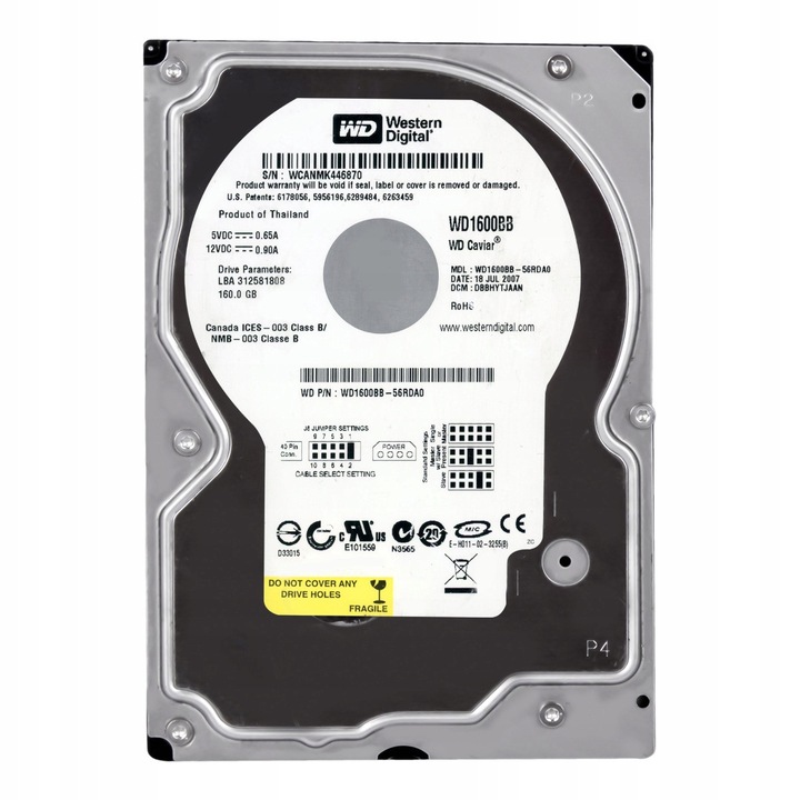 Hard Disk 3.5'' 160GB 7200RPM ATA CAVIAR WD1600BB