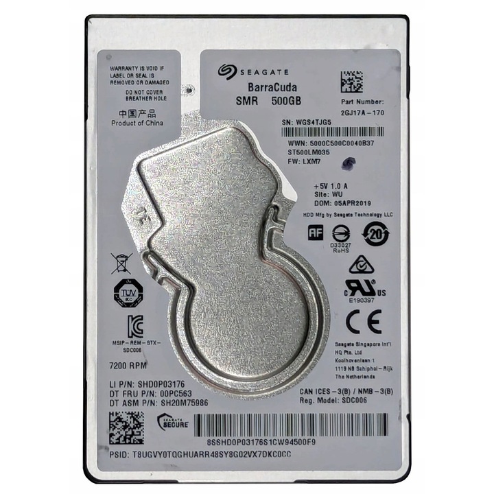 Hard Disk 2,5" Seagate ST500LM035, 500GB, SATA III, 5400 RPM, 128MB