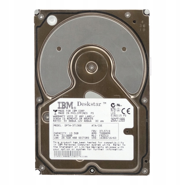 Hard Disk 3.5'' IBM DPTA-371360 13.6GB 7200RPM 2MB ATA