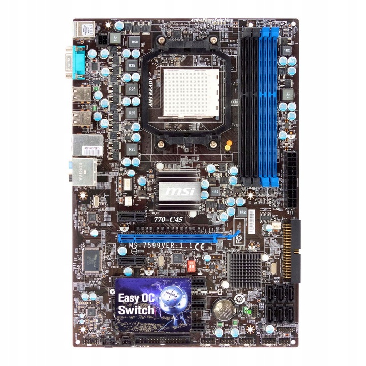 MSI 770-C45 AM3 DDR3 ATX alaplap, 4 RAM foglalat, 3 PCIe, 6x SATA