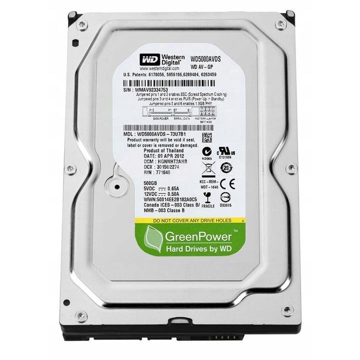 Hard Disk 3,5" WD5000AVDS 500GB SATA II 5400RPM