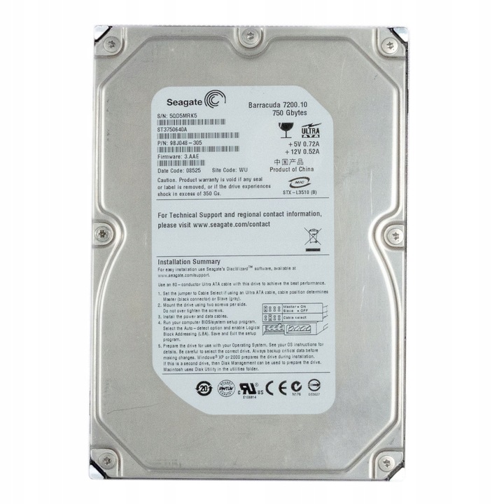 Hard Disk 3.5'' Seagate Barracuda 7200.10 750GB 7200RPM 16MB ATA