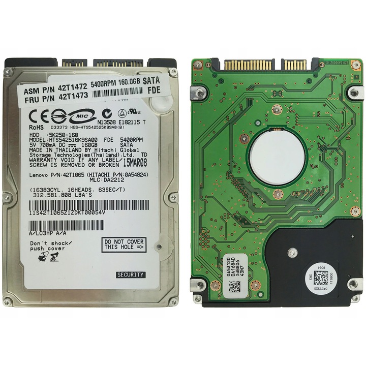 Hard disk Hitachi Travelstar 5K250 160GB SATA 2,5" 5400rpm
