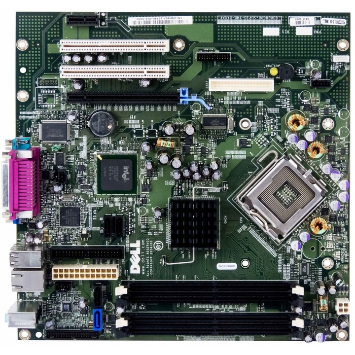 Dell 0HH807 alaplap, micro ATX, 4 RAM foglalat, 264x266mm