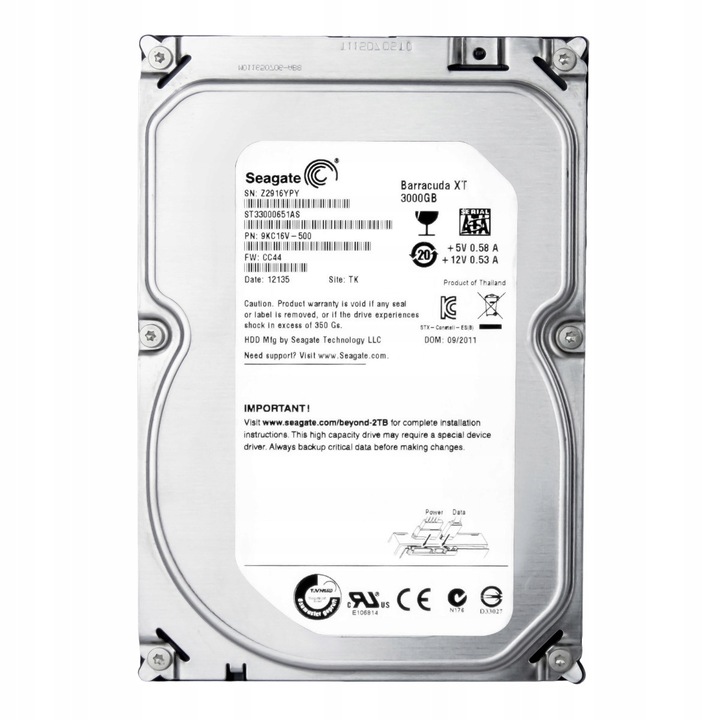 Hard Disk 3.5'' Seagate Barracuda XT 3TB, 7200RPM, 64MB, SATA III