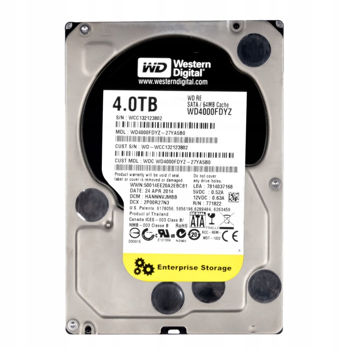 Hard Disk 4TB Western Digital RE 7200RPM SATA III 3.5"