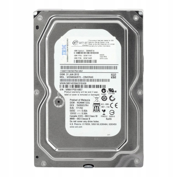 Hard Disk 500GB 7.2K 64MB SATA II 3.5'' IBM