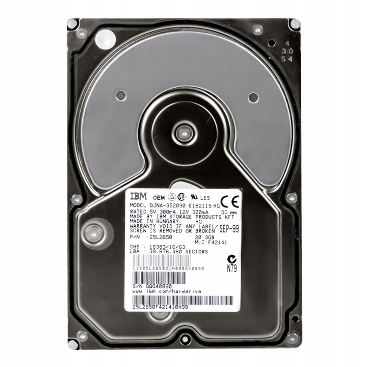Hard Disk 3.5" IBM DJNA-352030 20GB, ATA, 5400 RPM, 2MB