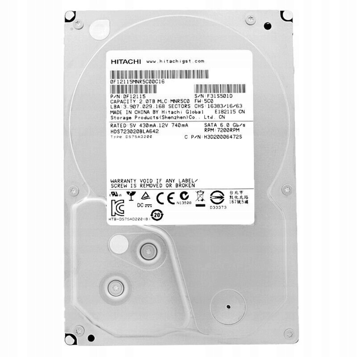 Hard Disk Hitachi Ultrastar Deskstar 7K3000 2TB SATA III 3,5" 7200rpm