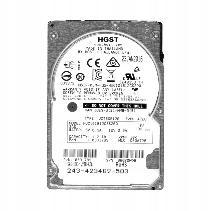 Hard Disk 2.5'' HGST UltraStar C10K1800 1.2TB 10K 128MB SAS-3