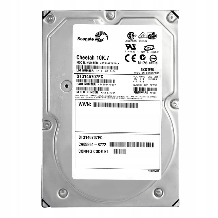 Merevlemez Fujitsu 146GB 10K 8MB FC 3.5''